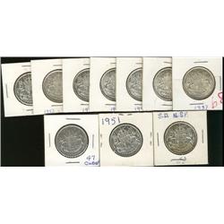 1937, 1940, 1941, 1943, 1944, 1945, 194