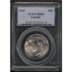 1942  PCGS MS63  Russet, blue and golde