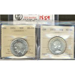 1951, 1953 LD SF both pieces are ICCS g