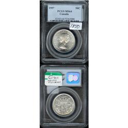 1957  PCGS MS64, brilliant with full lu