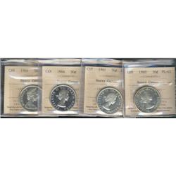 Lot of four ICCS PL65 HEAVY CAMEO grade