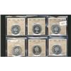 Lot of six ICCS MS63 CAMEO graded coins
