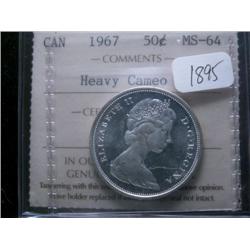 1967  ICCS MS64  Heavy Cameo;  fully br