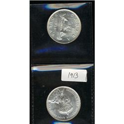 Lot of two 1935 silver dollars  both co