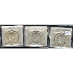 1935 ICCS MS63, lot of three pieces, so