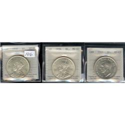 1935, 1936, 1937  all three coins are I