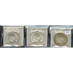 1935 ICCS MS64, lot of three pieces, so