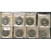 Image 1 : Lot of eight ICCS MS62 graded silver do