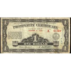A-1  1936  $1  Prosperity Certificate