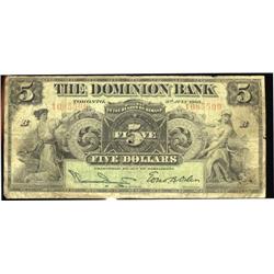 The Dominion Bank  $5 1905   1085599.  
