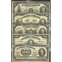 La Banque Nationale, complete specimen 