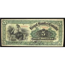 The Royal Bank of Canada 1909  $5  630-