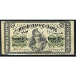 DC-1c  1870  25 cents shinplaster  ab