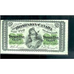 DC-1c  1870  25 cents shinplaster  EF