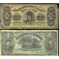 Lot of two Dominion banknotes including