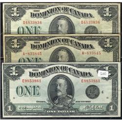 Lot of three different 1923 notes inclu
