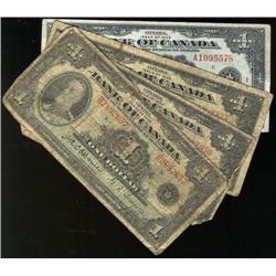 Lot of four 1935 $1 notes.  BC-1  1935 