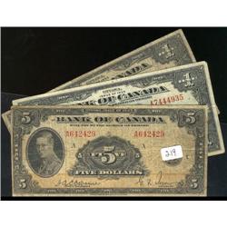 Lot of three different 1935 notes with 