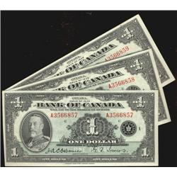 Lot of three consecutive 1935 $1 notes.