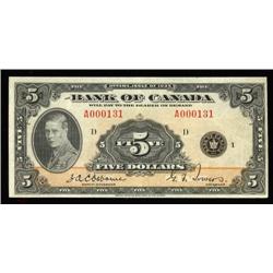 BC-5  1935  $5  English text  LOW SERI