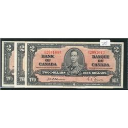 Complete 1937 $2 signature set.  Includ