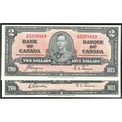 Lot of two 1937 $2 notes BC-22b and 22c