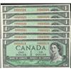Image 1 : Lot of six sequential 1954 $1 notes wit