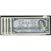 Image 1 : Lot of four 1954 $5 notes.  BC-39c Boue