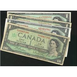 Lot of 4 replacement 1967 $1 notes incl