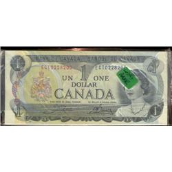 Original 1973 $1 bundle of 100 consecut