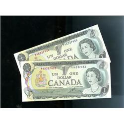 Pair of consecutive numbered notes.  Sc