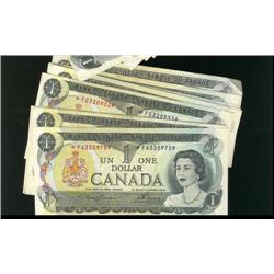 Lot of 9 different 1973 $1 replacement 