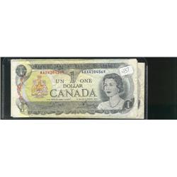 Interesting lot of 4 better 1973 notes.