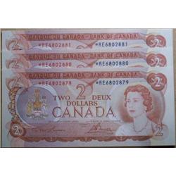 Lot of 3 consecutive replacement 1974 $