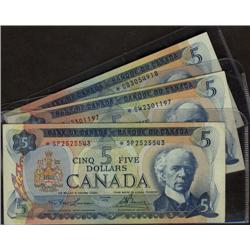 Lot of three 1972  $5 replacement notes
