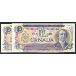 Lot of two sequential 1971  $10 notes. 