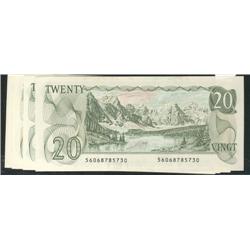 Lot of six 1979  $20 notes.  BC-54bi B