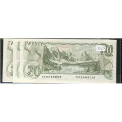 Lot of three sequential 1979  $20 notes