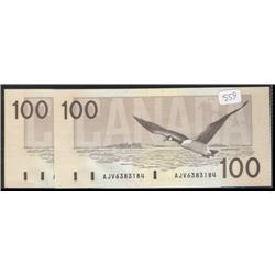 BC-60a  1988  $100  AJV6383184-86  Thie