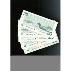 Lot of five RADAR notes.  BC-58d  199