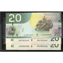 Lot of three RADAR notes.  1991 $20 (2)