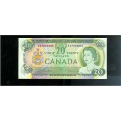 Million numbered note EA7000000  $20 