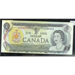 One digit SOLID numbered RADAR note 