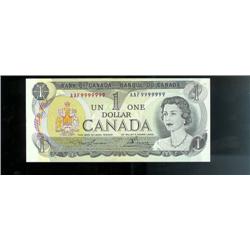 One digit SOLID numbered RADAR note 