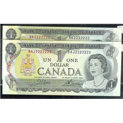 A pair of One digit SOLID numbered RA