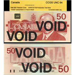Production Test note  Canada 1988 $50