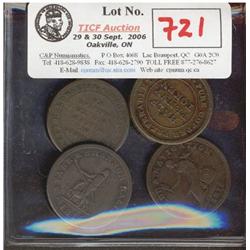 Lot of four Nova Scotia tokens includin