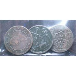 Lot of three Lower Canada tokens includ