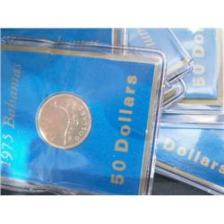BAHAMAS 1975 $50 Gold coins BU  .0804