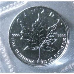 PLATINUM MAPLE LEAF  1/10 oz 1988 $5 El